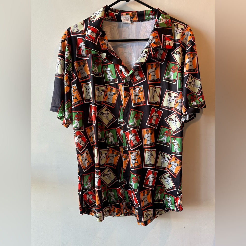 Casual Black Multi-Color Printed Short-Sleeve Button Down Shirt